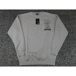 Disney Minnie Mouse Sweatshirt Women S Gray Mom Graphic Pullover NEW